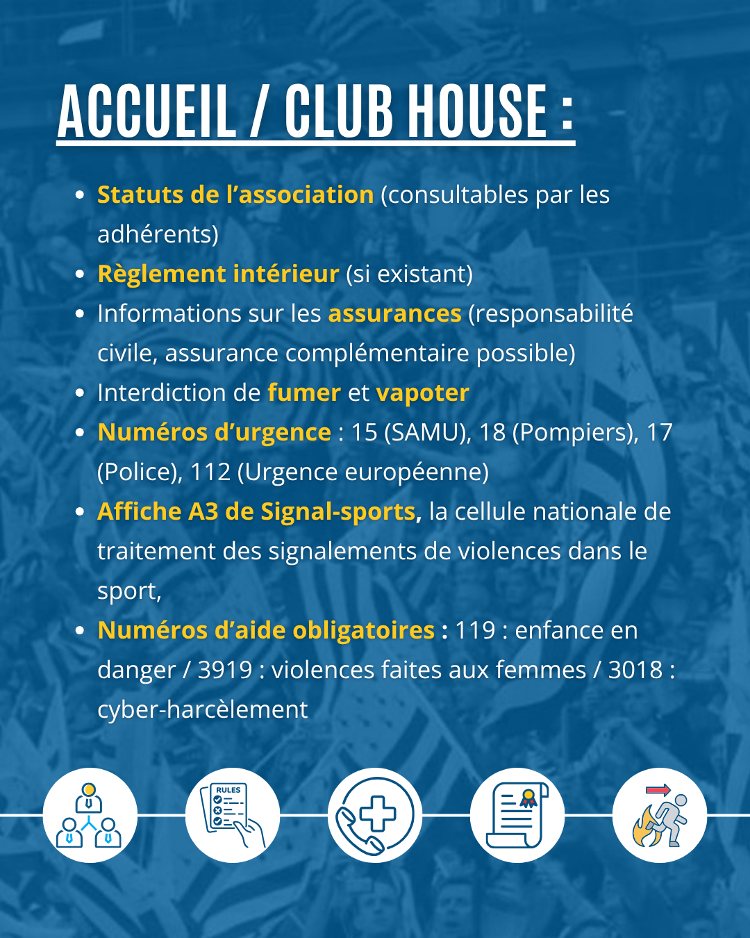 Affichages obligatoires dans une association sportive